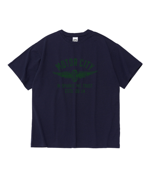Vintage Motor City Graphic Dri-Fit Short Sleeve T-Shirt (Navy)