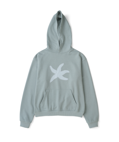 TCM starfish zigzag hoodie (mint grey)