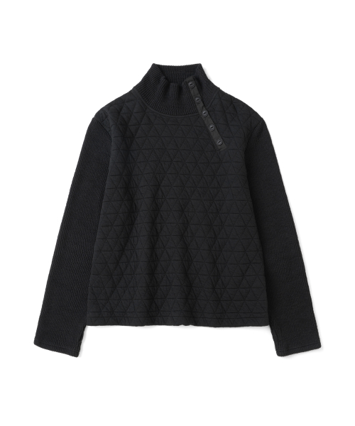 TCM quilted highneck long sleeve (black)