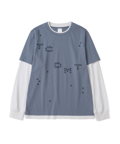 TCM dot print layered long sleeve (blue)