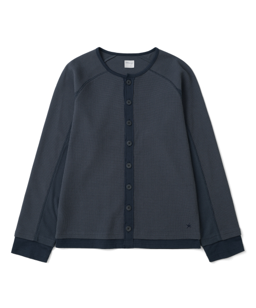 TCM waffle layered cardigan (navy)