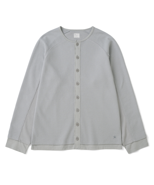 TCM waffle layered cardigan (light grey)