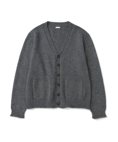 TCM roll up button knit cardigan (charcoal)