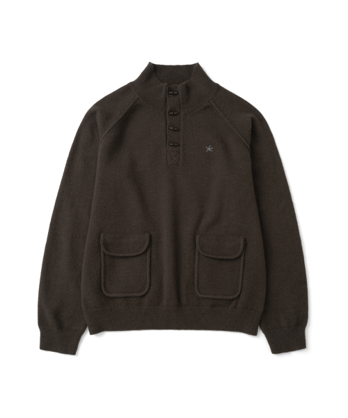 TCM vintage toggle highneck knit (brown)