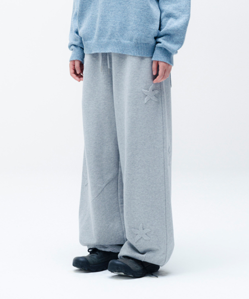 TCM bubble star sweat pants (melange grey)
