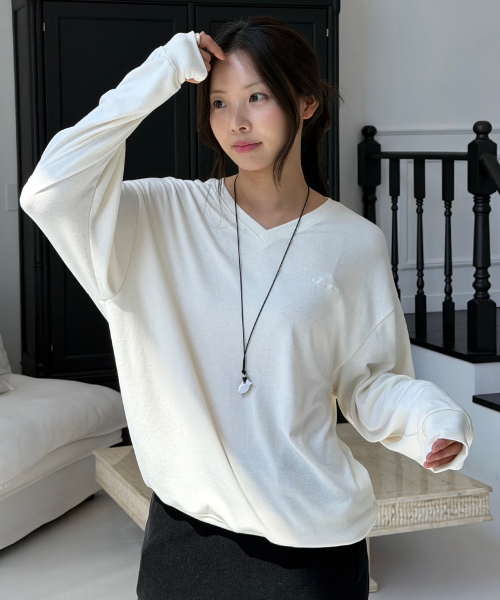 Base V-Neck Jersey Top_2colors