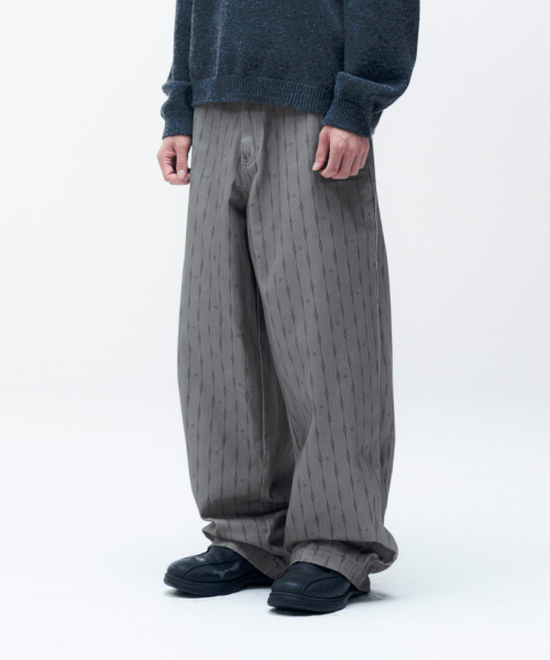 TCM cotton pattern pants (khaki)