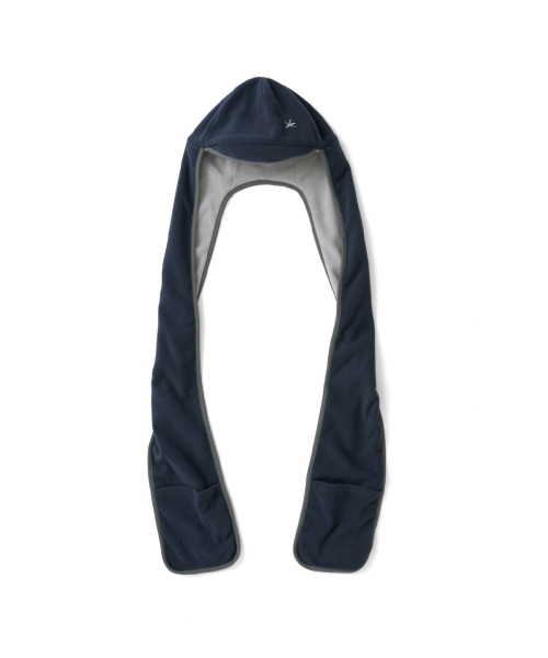 TCM reversible fleece hooded muffler (navy)