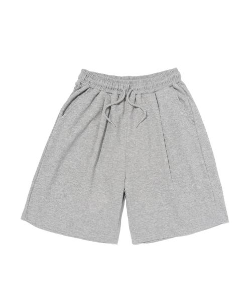 Soft Solid Pintuck Cotton Shorts (Gray)