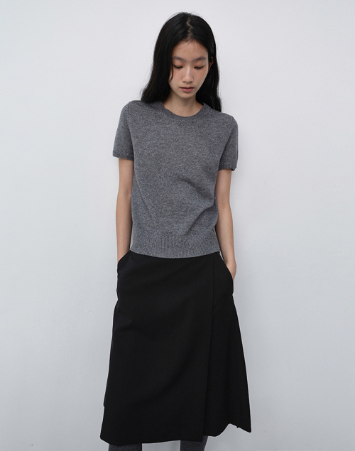 PLEATS MIDI WRAP SKIRT_UDSK6C205_BLACK