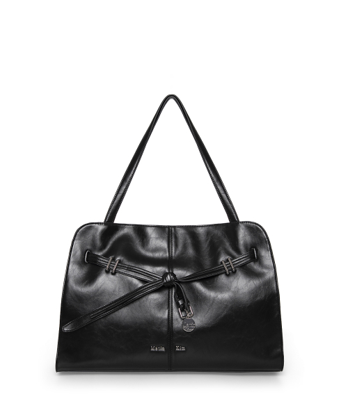 마뗑킴 DROP TAIL MELLOW BIG SHOULDER BAG IN BLACK