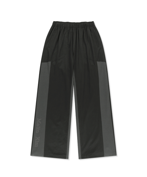 WAFFLE COLOR BLOCK TRACK PANTS IN BLACK