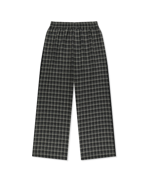 CHECK MIX JERSEY PANTS IN BLACK