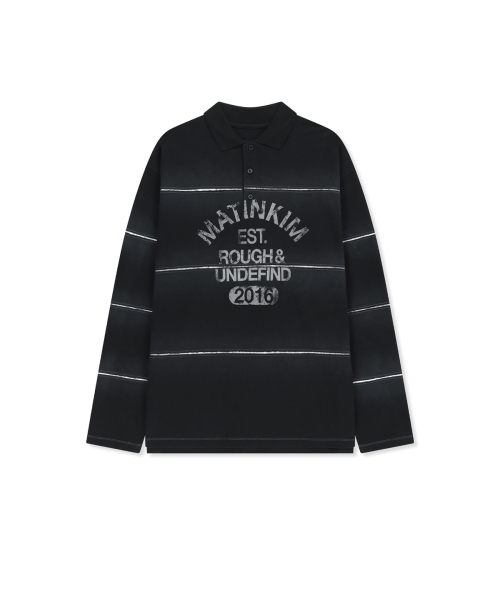 REVEAL STRIPE LOGO COLLAR TOP FOR MEN IN BLACK