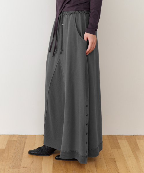MULTI LAYER SWEATSKIRT(W) CHARCOAL