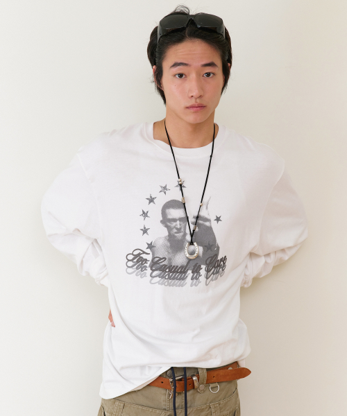 더바이닐하우스 TOO CASUAL LS TEE WHITE