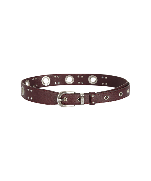 DUET EYELET BELT / BURGUNDY