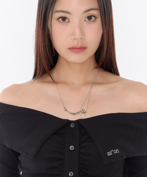 CLAIR LAYERED NECKLACE / SILVER