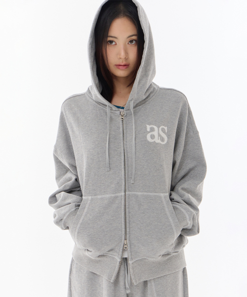 MORROW TRAINING HOOD ZIP-UP / MELANGE GRAY