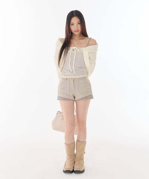 MABLE TWO TONE SHORT PANTS / BEIGE
