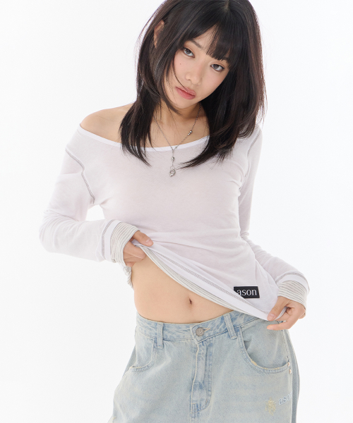POINT LAYERED LONG SLEEVE / WHITE