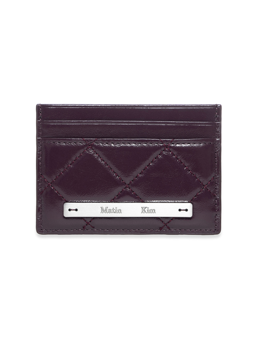 Puff Quilt Card Wallet in Wine