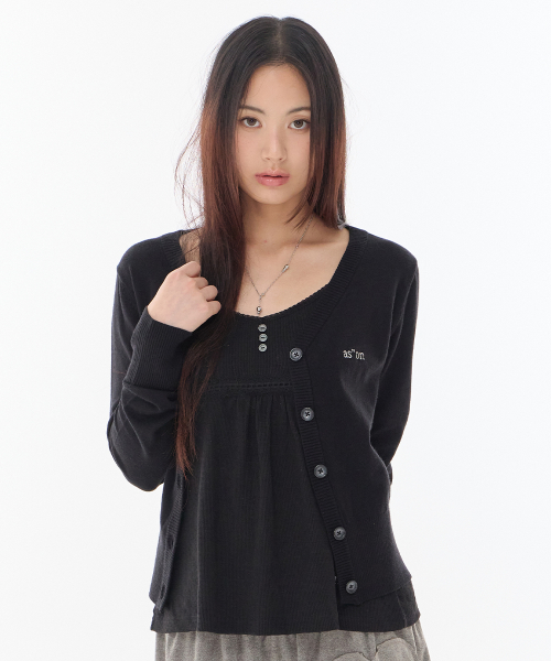 SOFTY BASIC CARDIGAN / BLACK