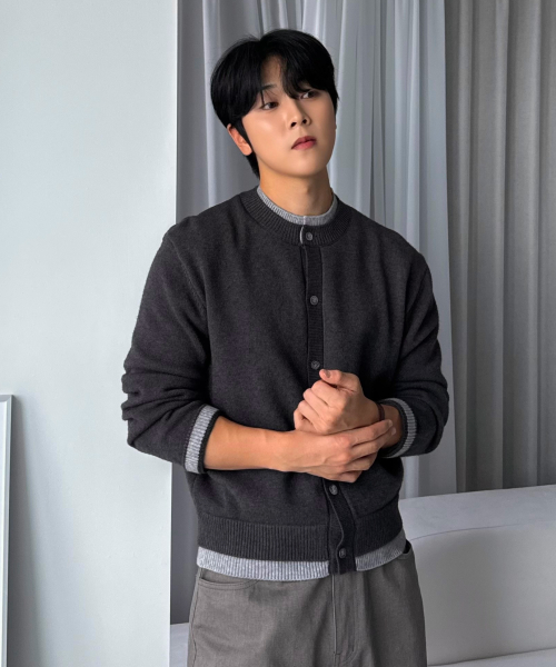 26 FW 워셔블 소프트 터치 라운드 레이어드 크롭 니트 가디건 (3컬러)