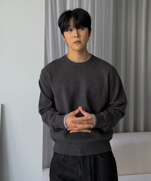 26 FW 워셔블 소프트 터치 라운드 레이어드 크롭 니트 (4컬러)