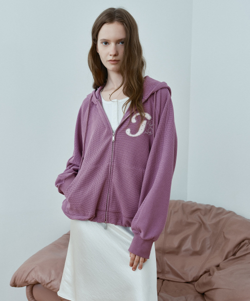 Waffle Hooded Zip-Up J1JP020D