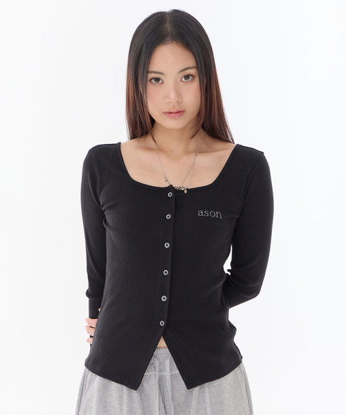 MUTE BUTTON CARDIGAN / BLACK