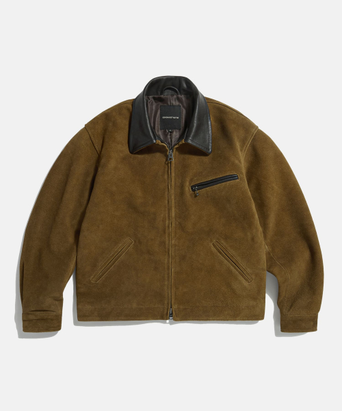 에스피오나지 Suede Leather Single Jacket Camel