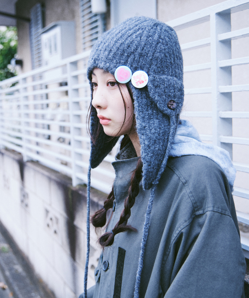 Knit Trooper Hat (Charcoal)