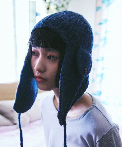 Knit Trooper Hat (Navy)