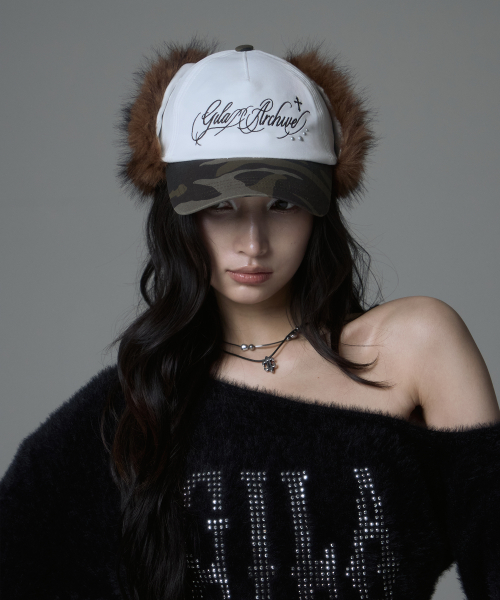 TWO TONE FUR LETTERING LOGO CAP_CAMO