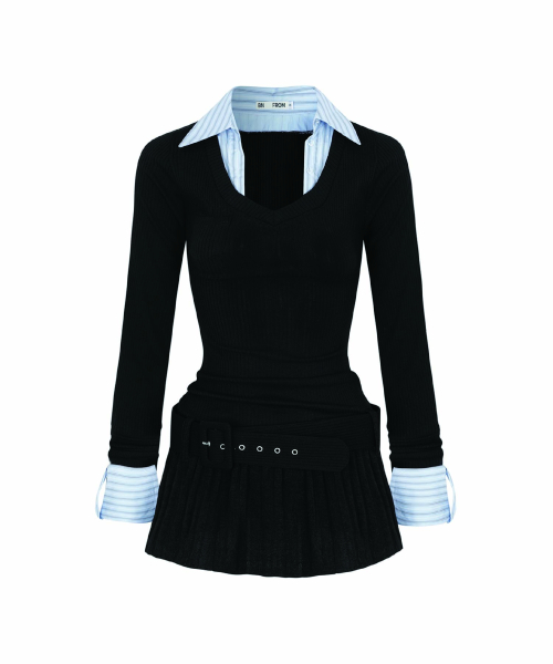 STUDY SKY WASIT BELT DRESS