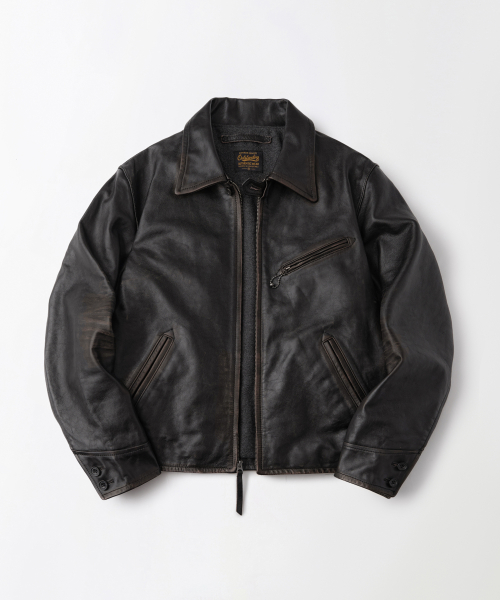LEATHER SPORTS JACKET_VINTAGE BLACK