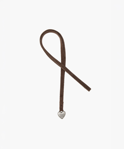 HEART CHARM_milk brown suede