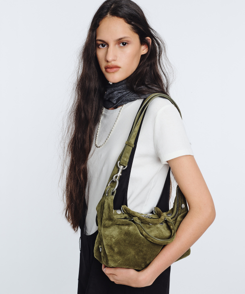 DUMPLING STUD MINI_dark olive suede