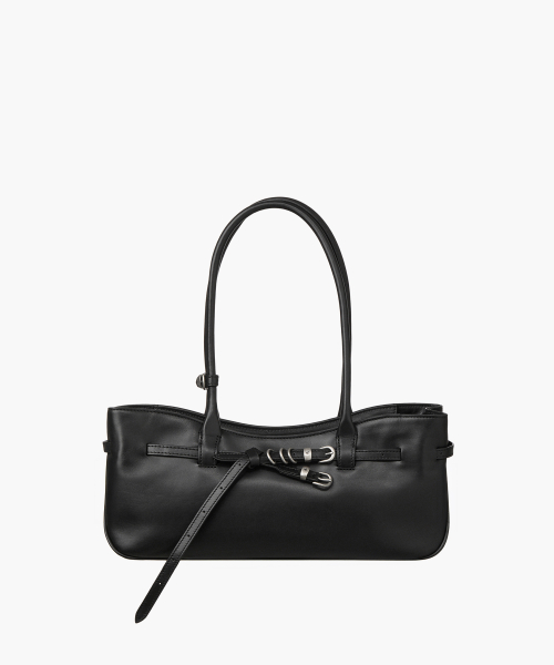 GRANDMA USED SHOULDER BAG_black plain