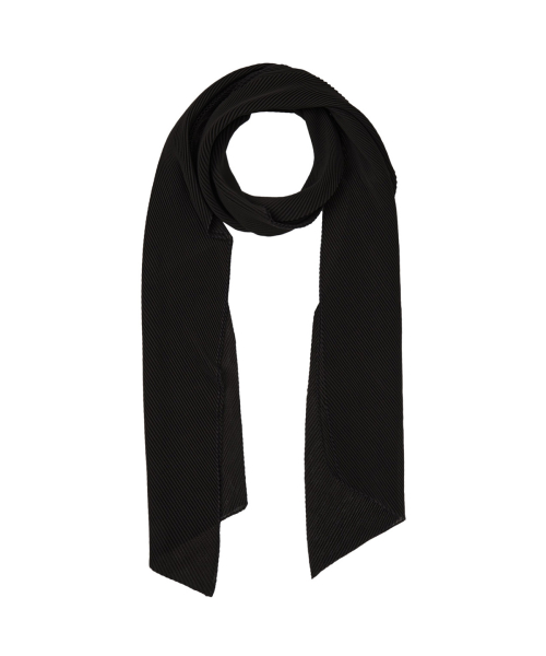 PLEATED SCARF IN BLACK