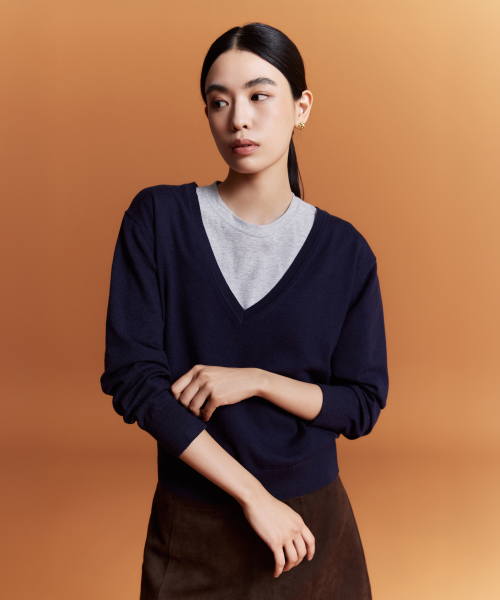[소프트얀] 딥 브이넥 니트_SPKWG49G01