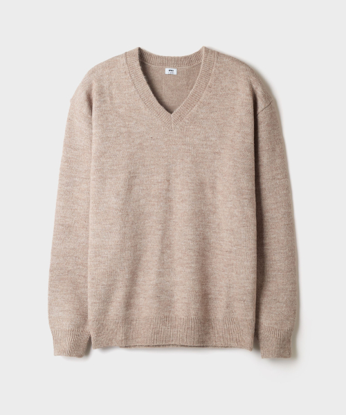 [Soft Yarn] Fuzzy Vneck Sweater_SPKWG4TC02
