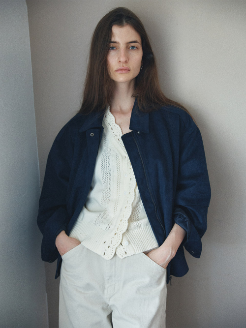 Suede Hem-Banded Blouson (2color)