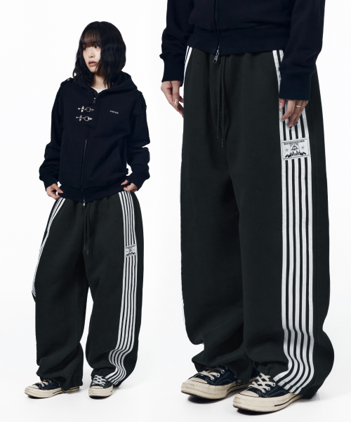 Line Taped Track Pants (Navy)