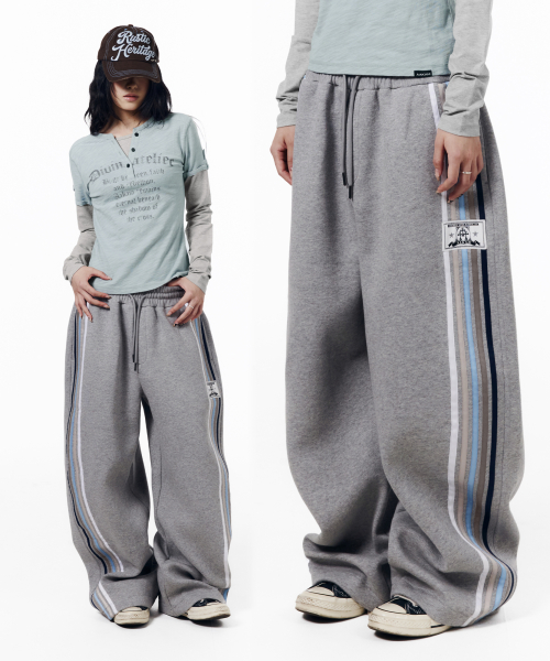Line Taped Track Pants (Gray)