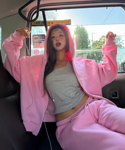 유희 YOUHEE MODE HOOD ZIP-UP_PINK