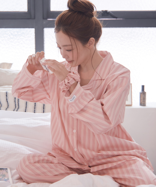 글로시피치 긴팔 잠옷 세트