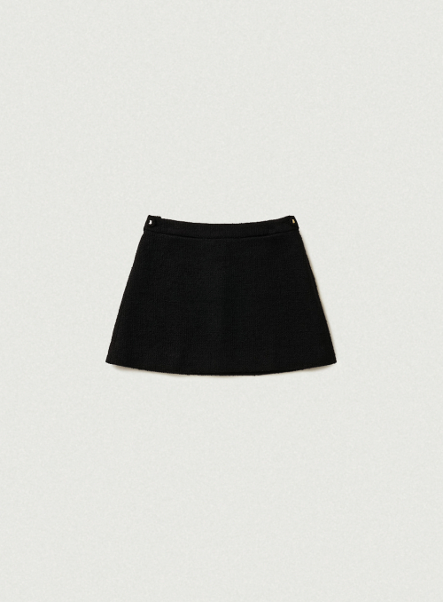 Annes Tweed Set-Up Skirt_Black
