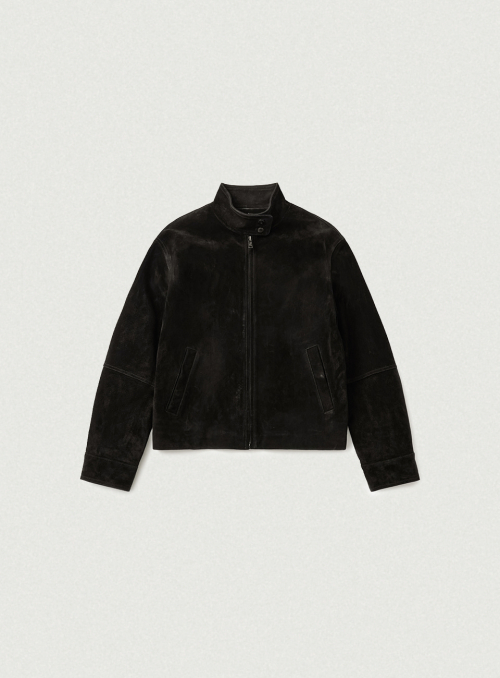 Caven Suede Biker Jacket_Black